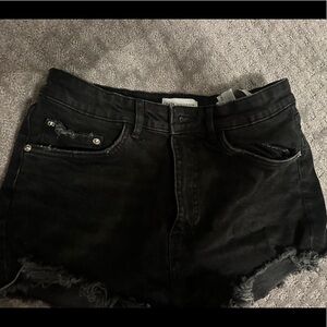 Zara black jean shorts